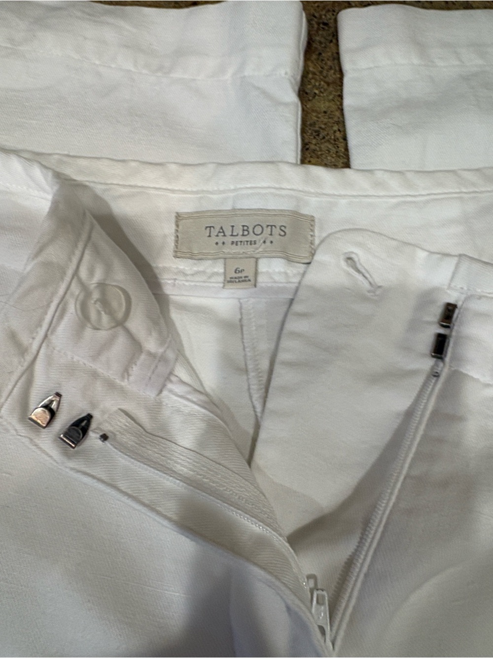 Talbots Heritage Linen Cotton blend Straight leg pants - White - 6P
